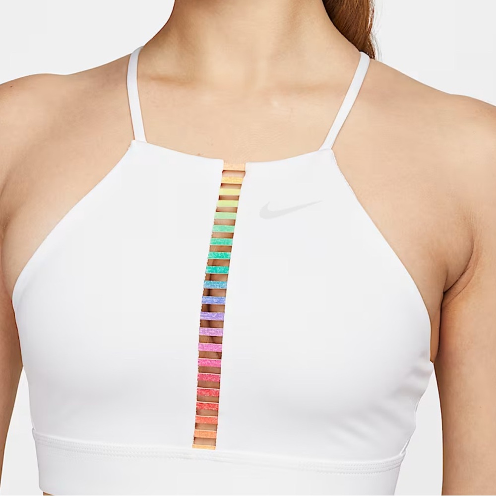 Nike White and rainbow Sports Bra